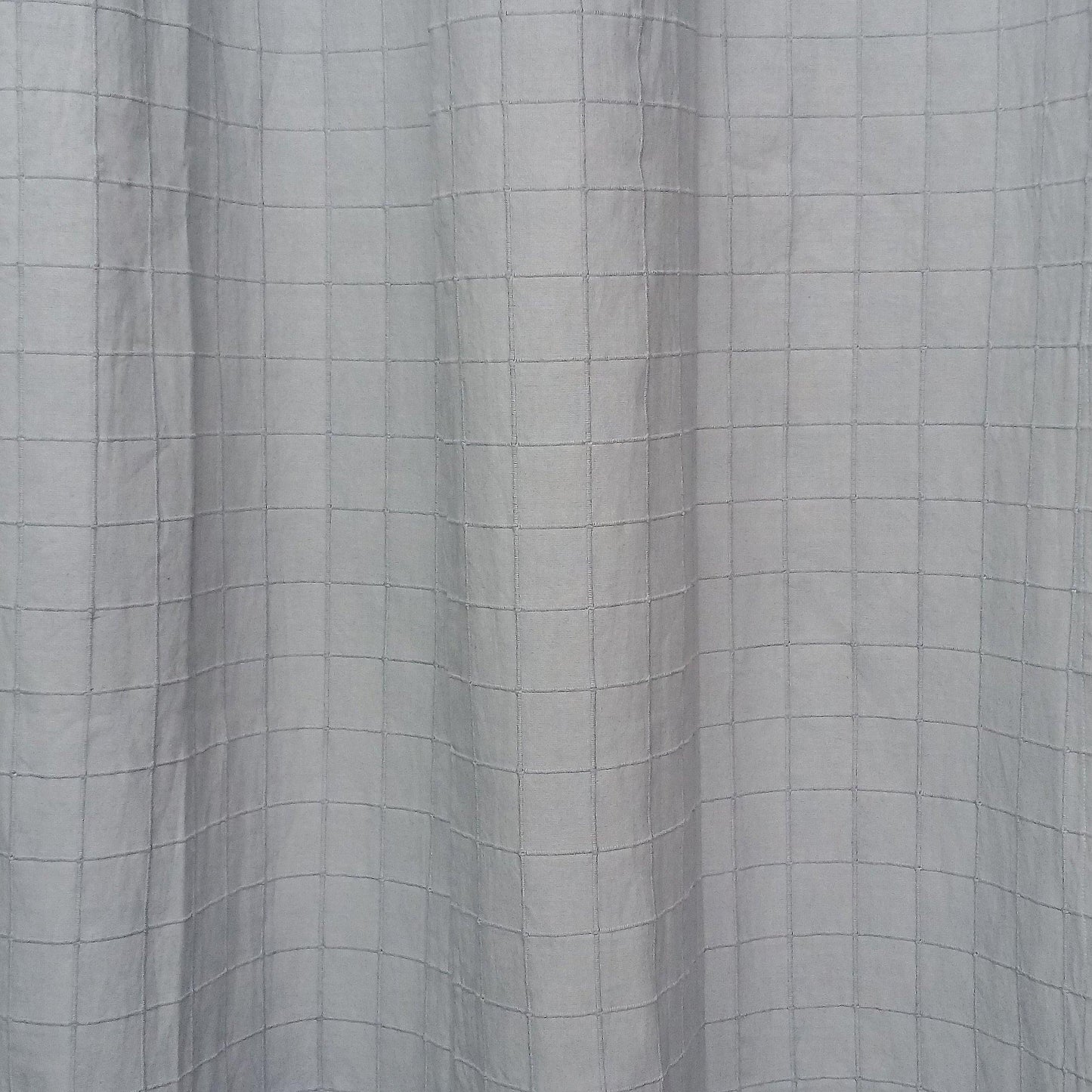 Grey Checkered Thick Cotton Curtain Pair - The Teal Thread