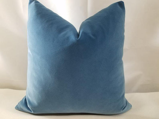 Solid Blue Velvet Cushion Cover - The Teal Thread
