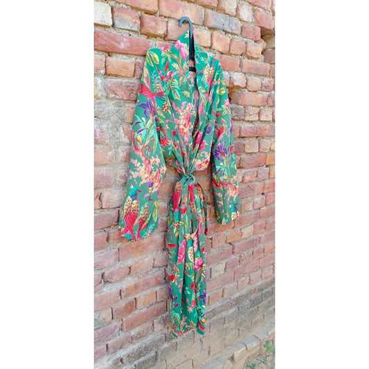 Kimono Bath Robes/ Night Suit green paradise - The Teal Thread