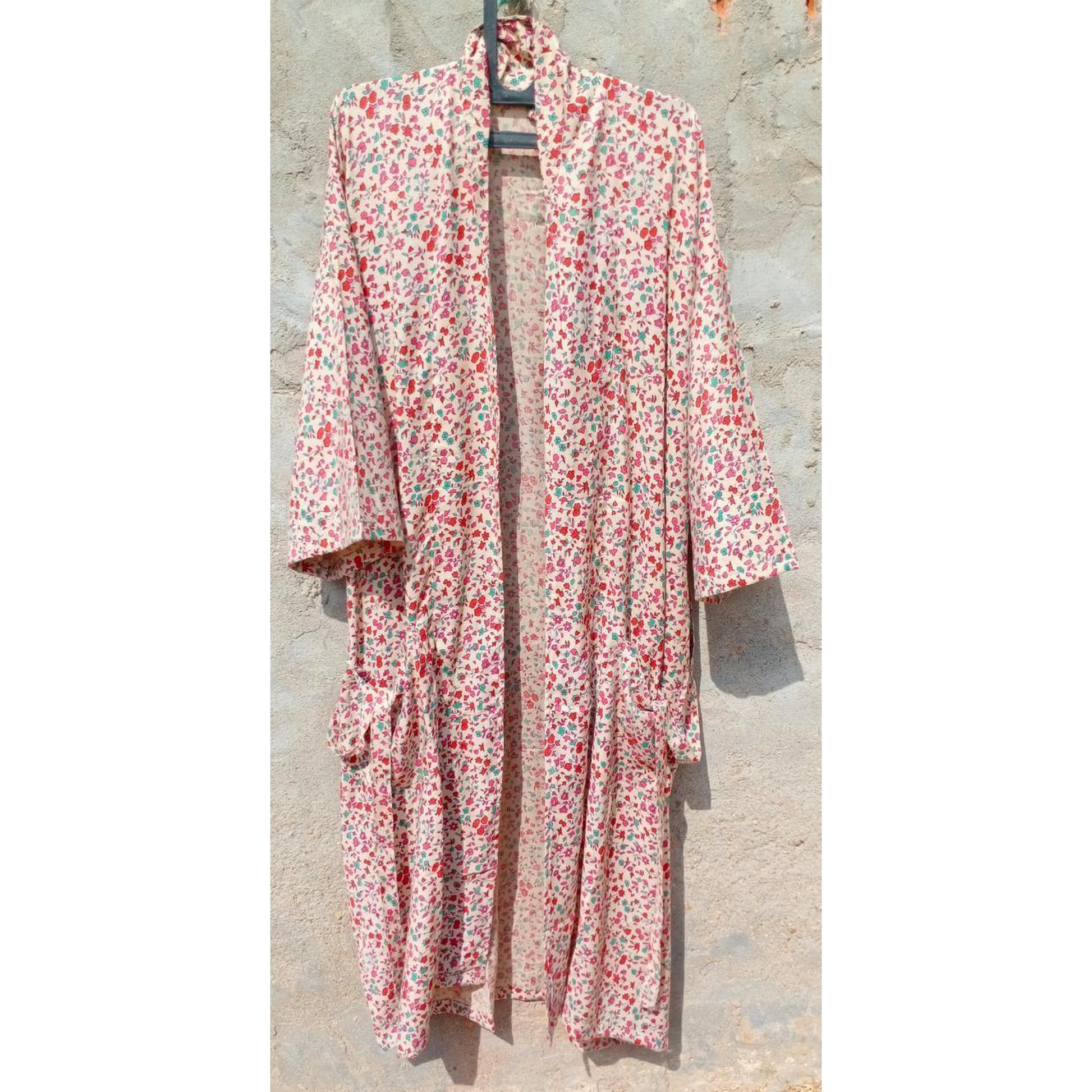 Kimono Bath Robes/ Night Suit - Rayon orange - The Teal Thread