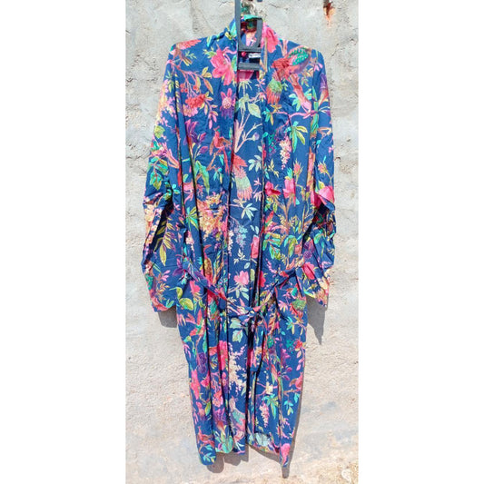 Kimono Bath Robes/ Night Suit - Royal Blue - The Teal Thread