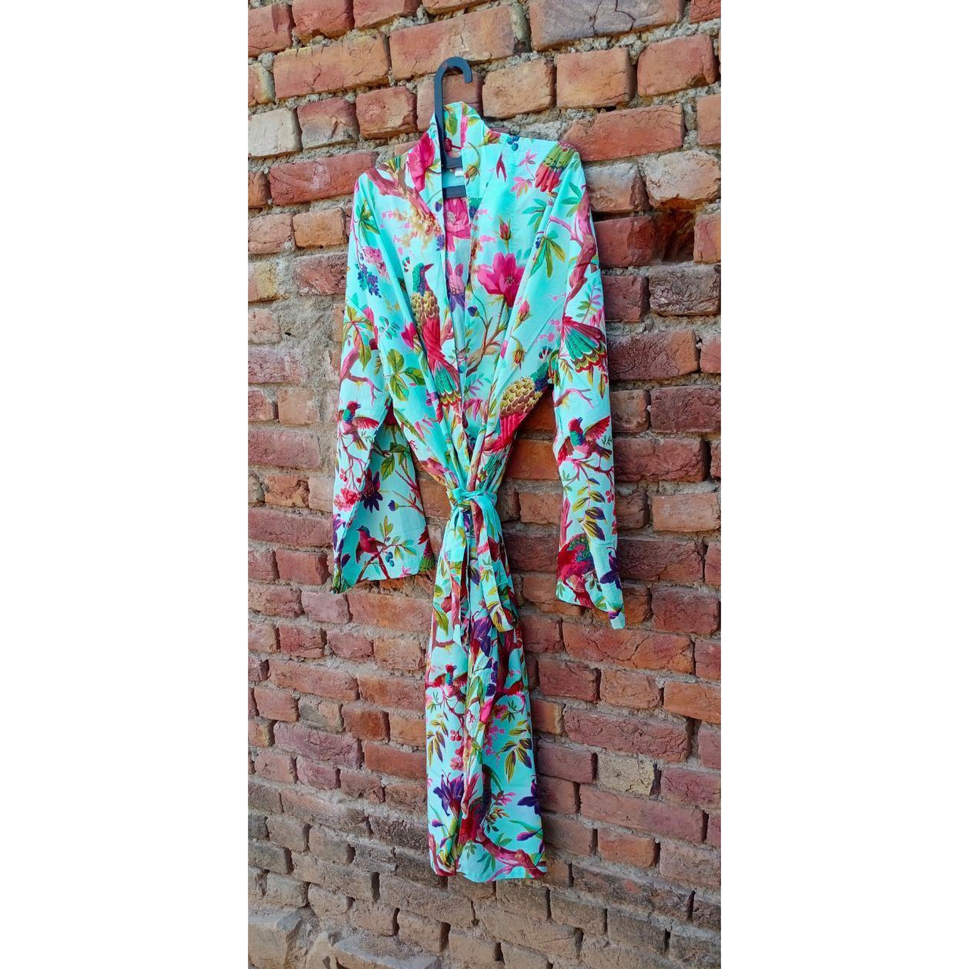 Kimono Bath Robes/ Night Suit turquoise paradise - The Teal Thread