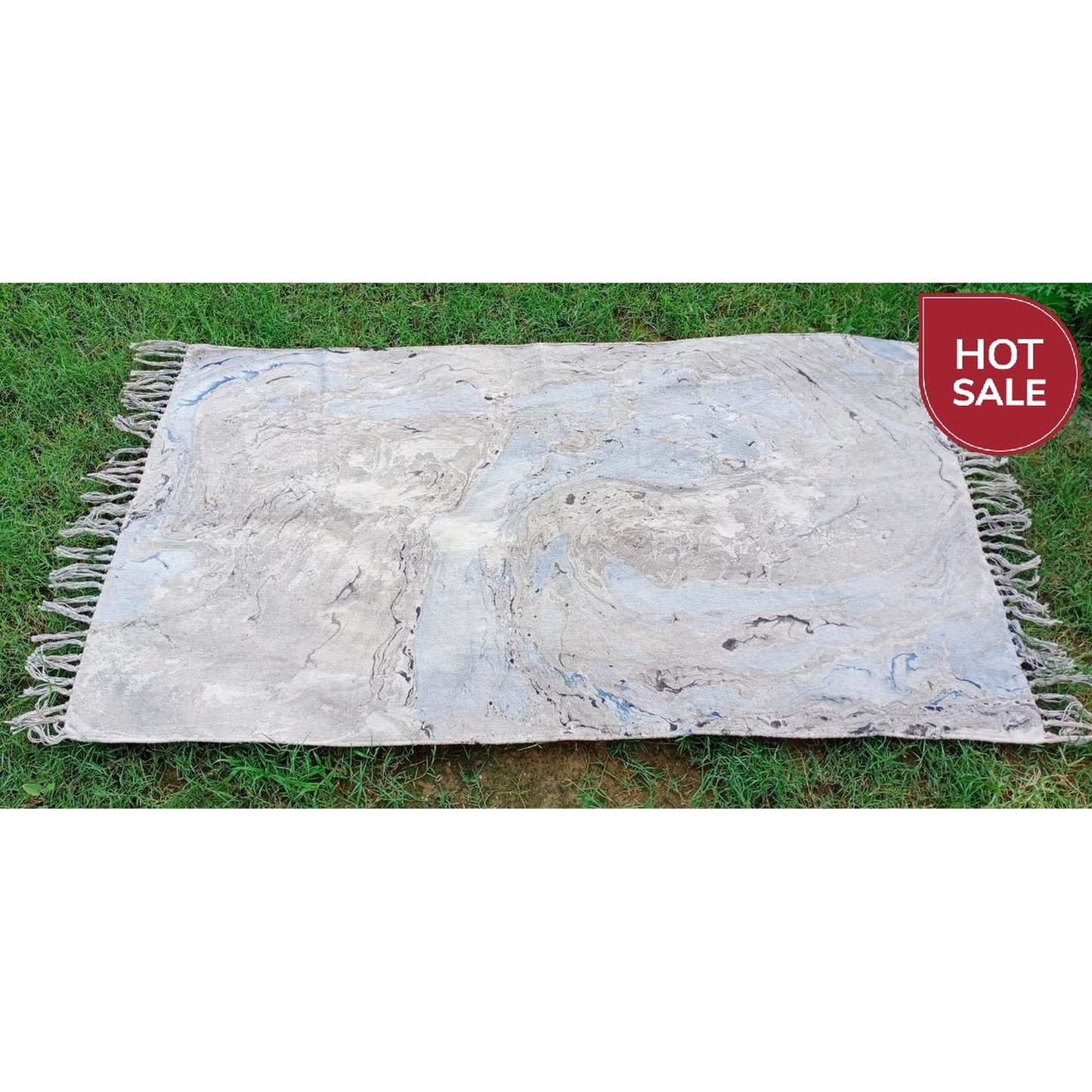 Marble Cotton Area Rug 3x5 ft - The Teal Thread