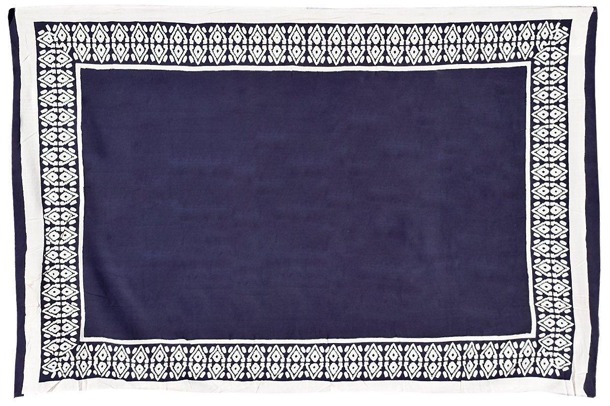 Navy Rayon Scarf/Stole - 110 x 180 cms - The Teal Thread