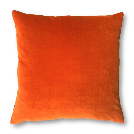 Solid Orange Velvet Cushion Cover - The Teal Thread