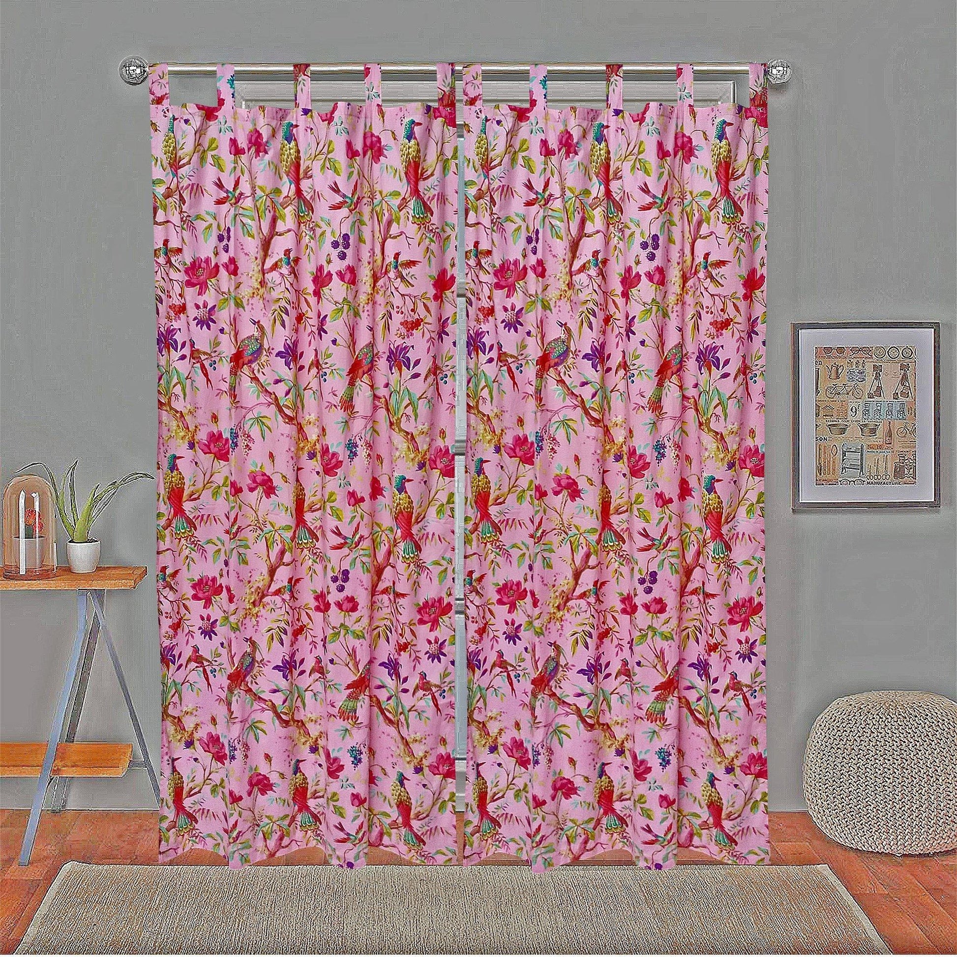 Paradise Voile Curtain Pair-Pink - The Teal Thread