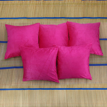 Solid Pink Velvet Cushion Cover - The Teal Thread