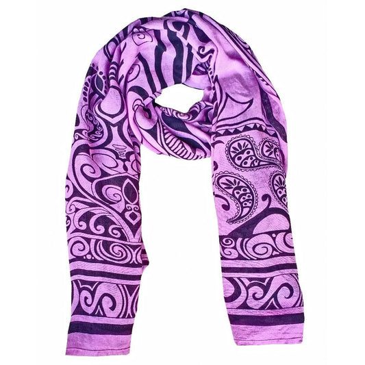 Purple Monochrome Rayon Scarf/Stole 90x180 cms - The Teal Thread
