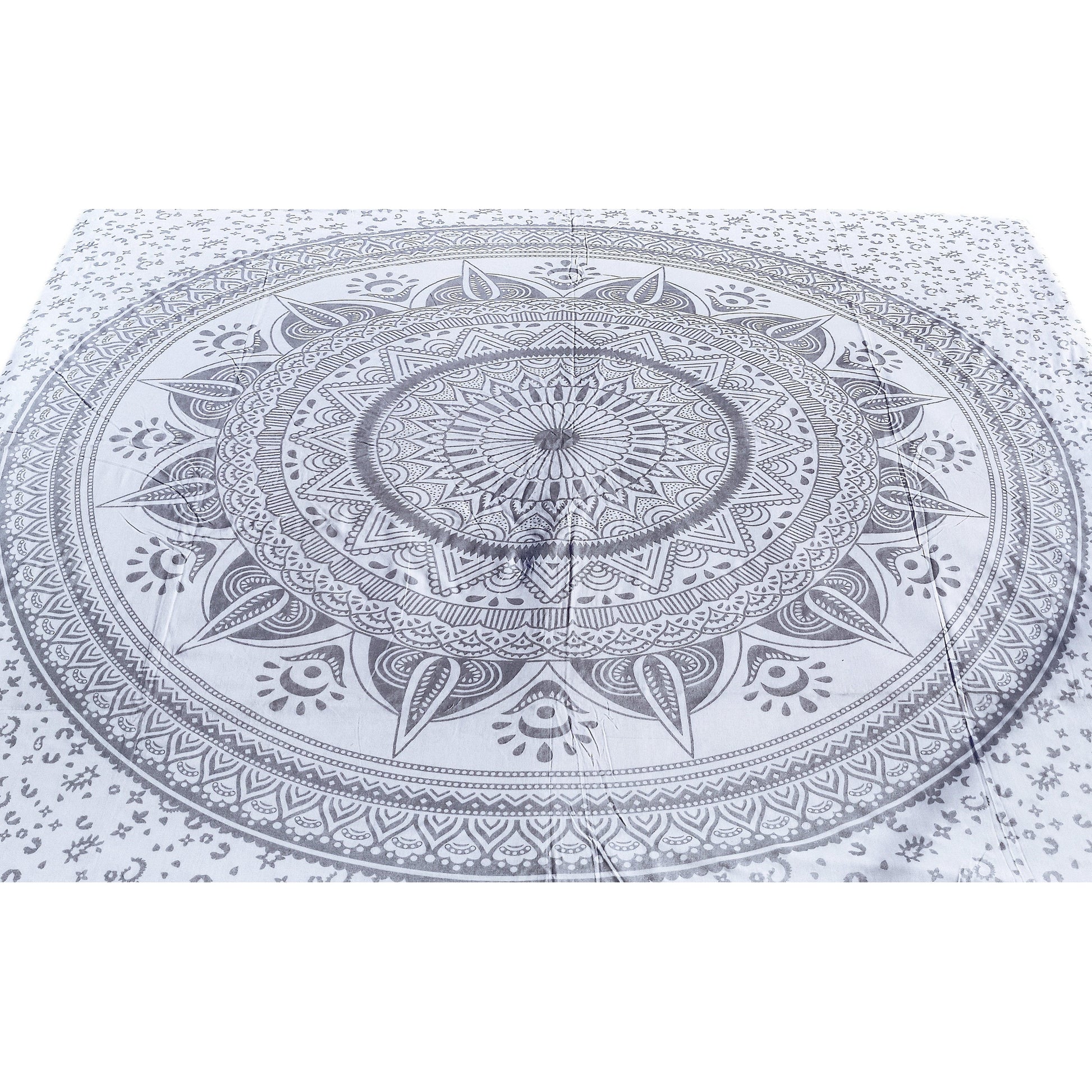 Queen Size Duvet Cover 83x83 inches-White Mandala - The Teal Thread