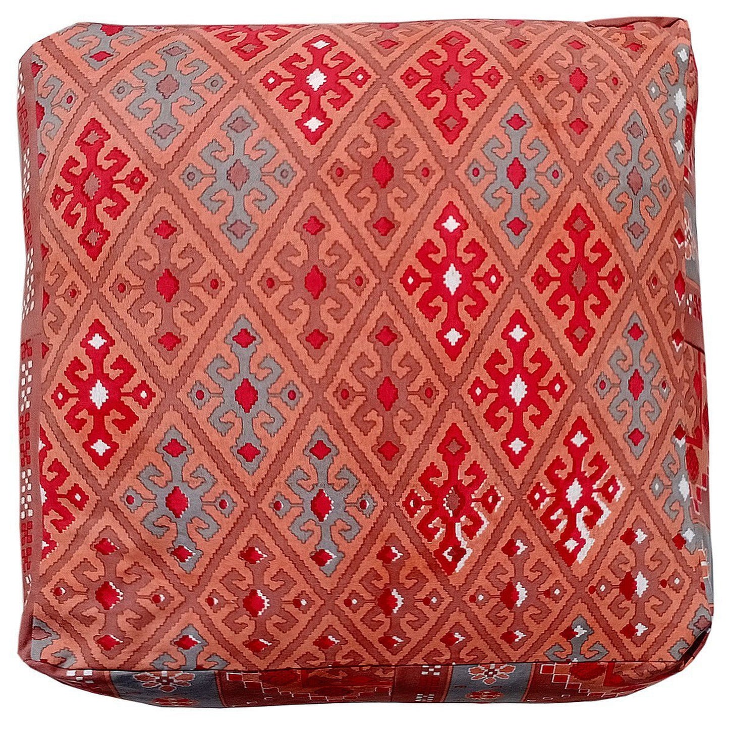 Red Canvas Ottoman / bean bag - The Teal Thread