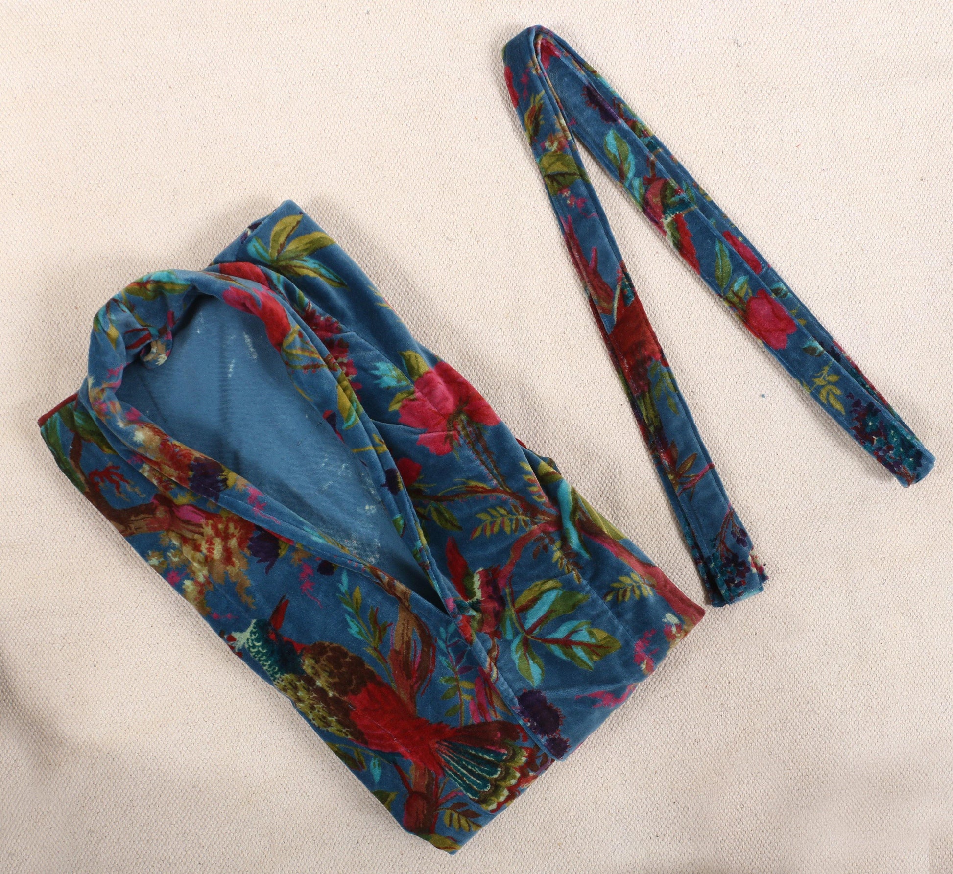 Short Velvet Kimono/ Jacket-Birds of Paradise Blue – The Teal Thread