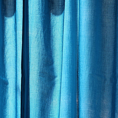 Solid blue Voile Curtain Pair - The Teal Thread
