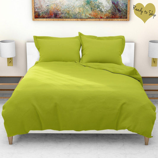 Solid Lime Green King Size Bedsheet - The Teal Thread
