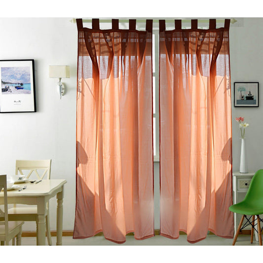 Solid Peach Voile Curtain Pair - The Teal Thread