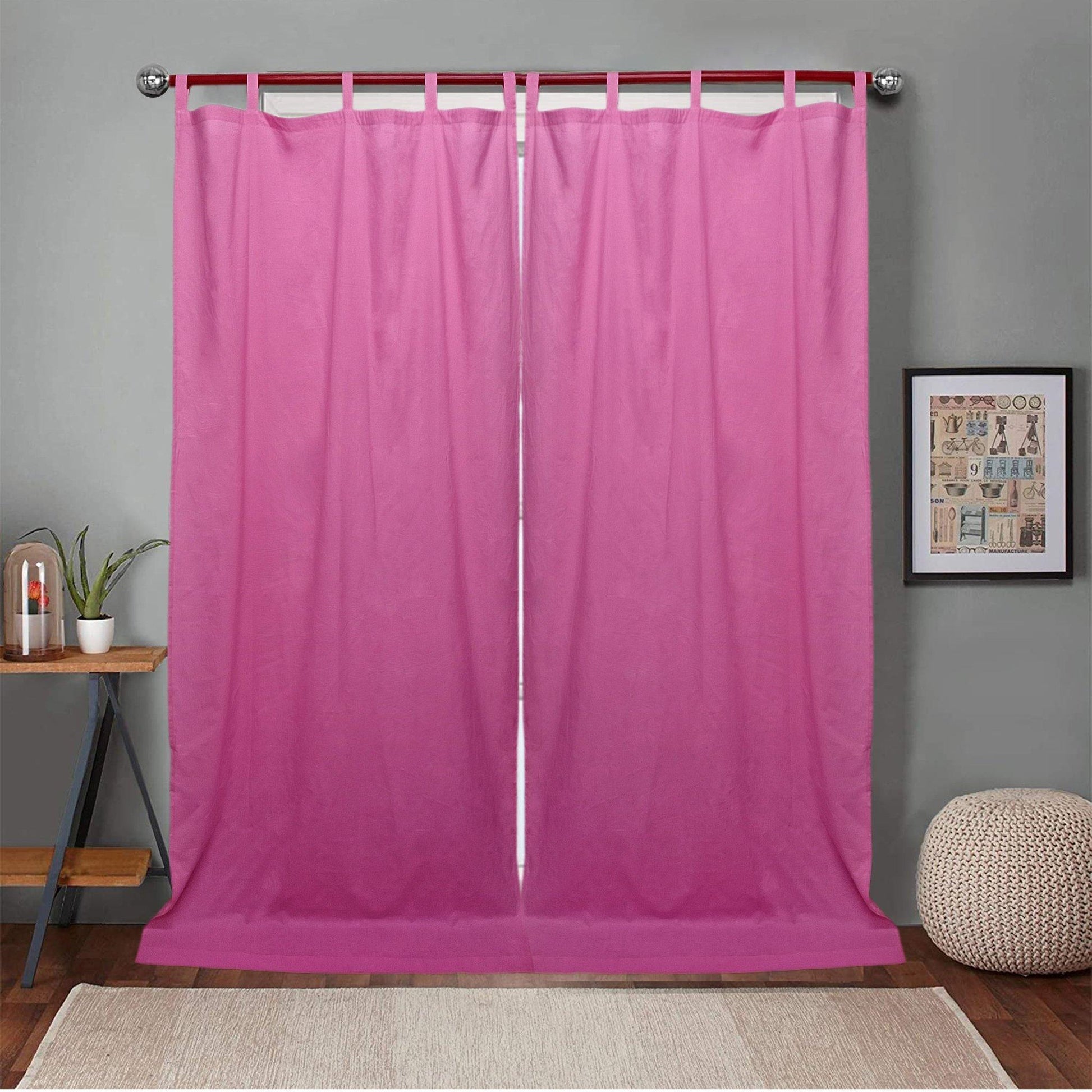 Solid Pink Voile Curtain Pair - The Teal Thread
