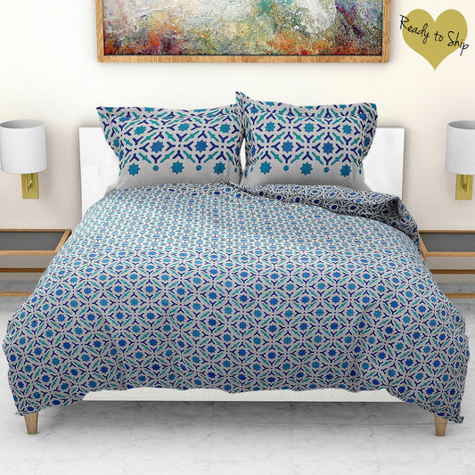 Starry Night King Size Bedsheet - The Teal Thread