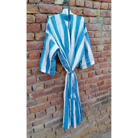 Stripes Kimono Bath Robes/ Night Suit - The Teal Thread