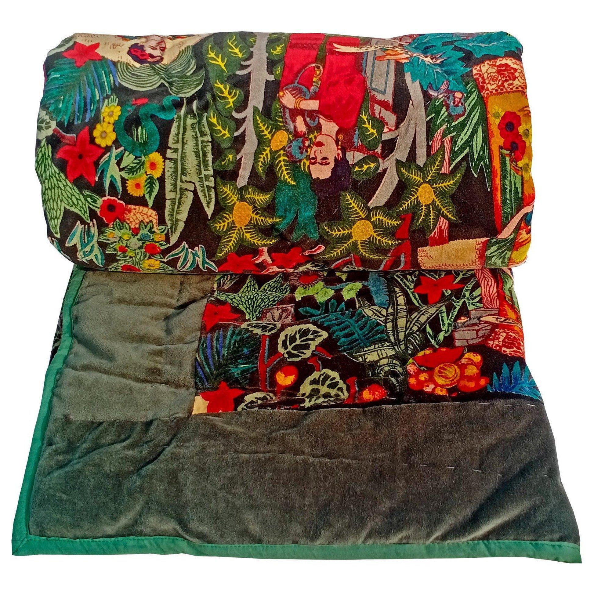 Frida Kahlo Cotton Velvet Quilt -Border - The Teal Thread