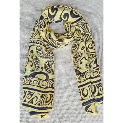 Yellow Monochrome Rayon Scarf/Stole 90x180 cms - The Teal Thread